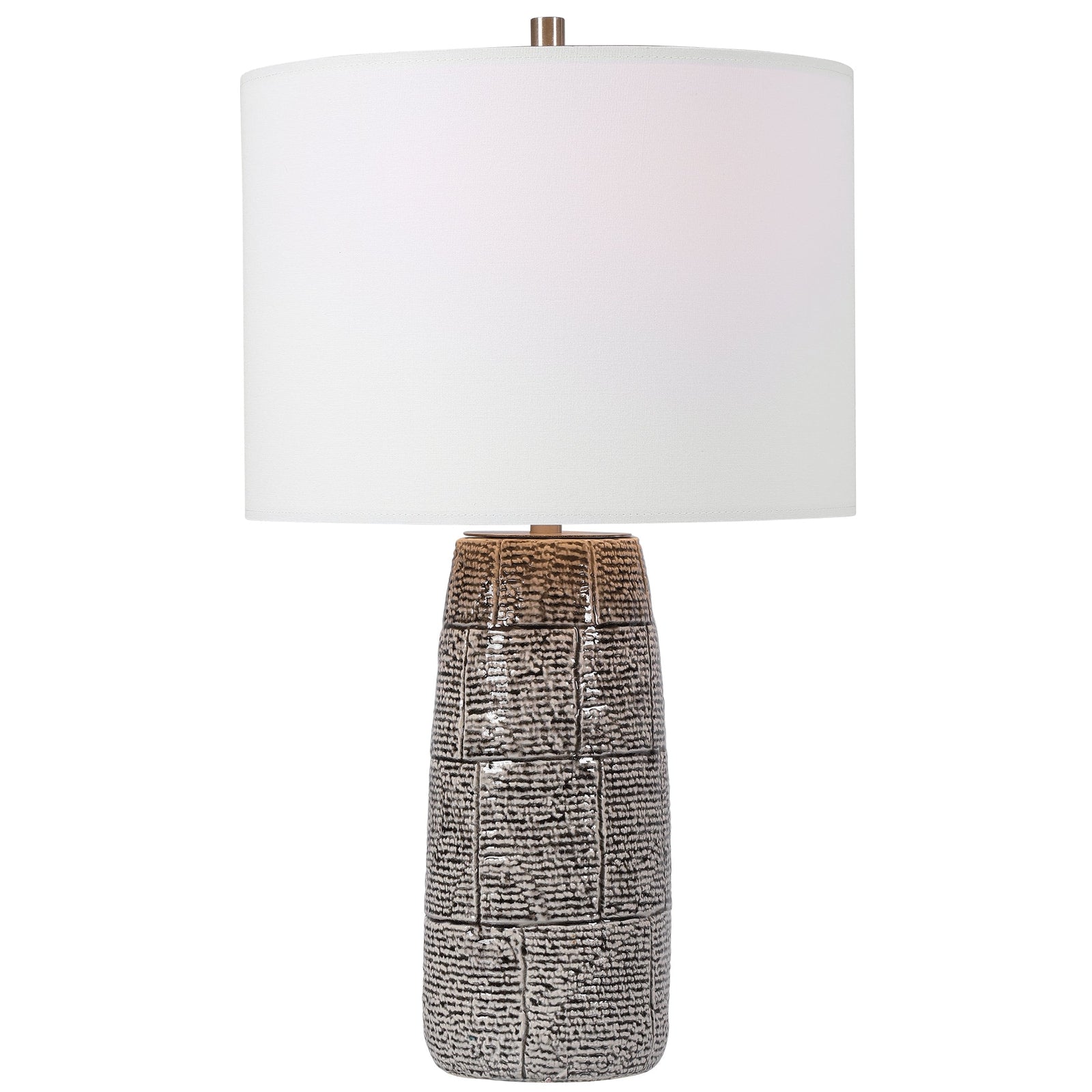 Modern Accents Offset Brick Pattern Ceramic Table Lamp