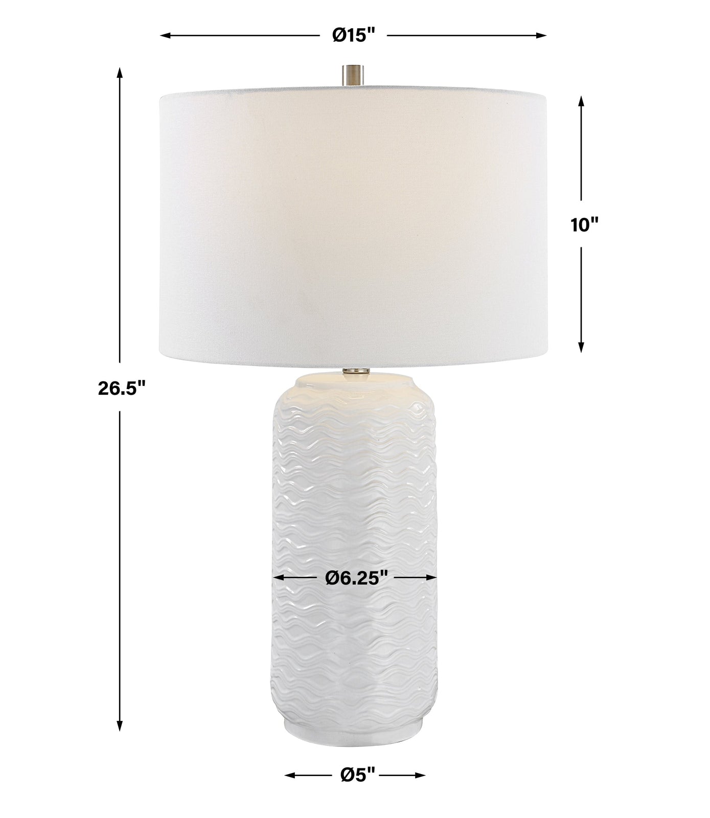 Modern Accents Wave Pattern Ceramic Table Lamp