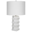 Uttermost Ascent White Geometric Table Lamp