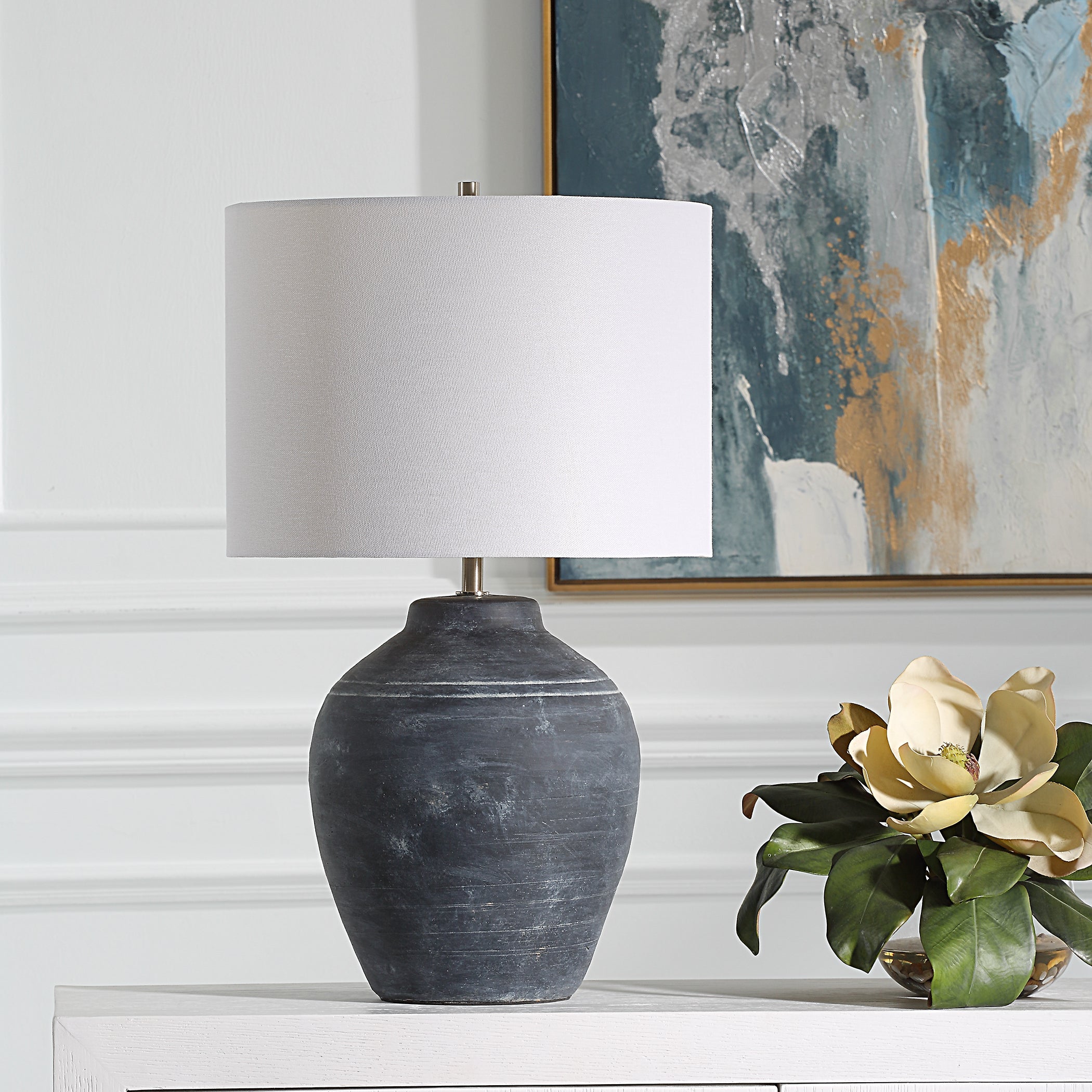 Modern Accents Ceramic Subtle Textured Table Lamp