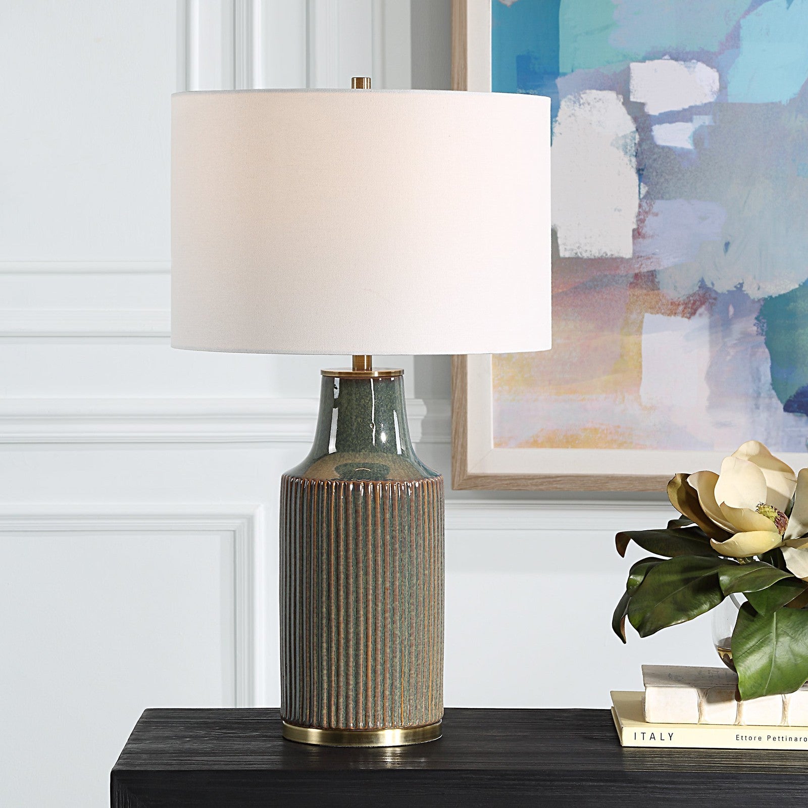 Modern Accents Beautiful Ceramic Round Table Lamp