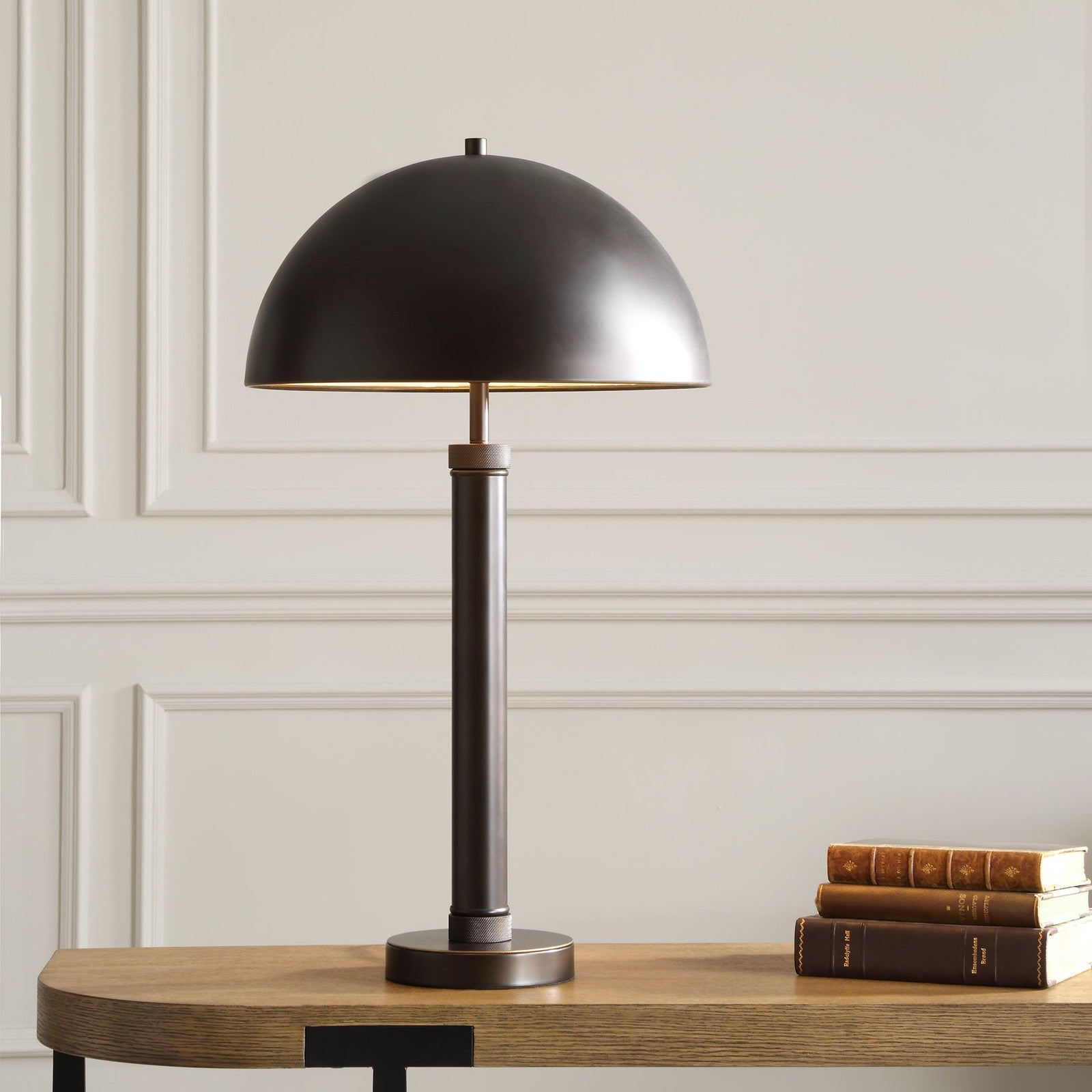 Modern Accents Knurling Adorns Top Table Lamp