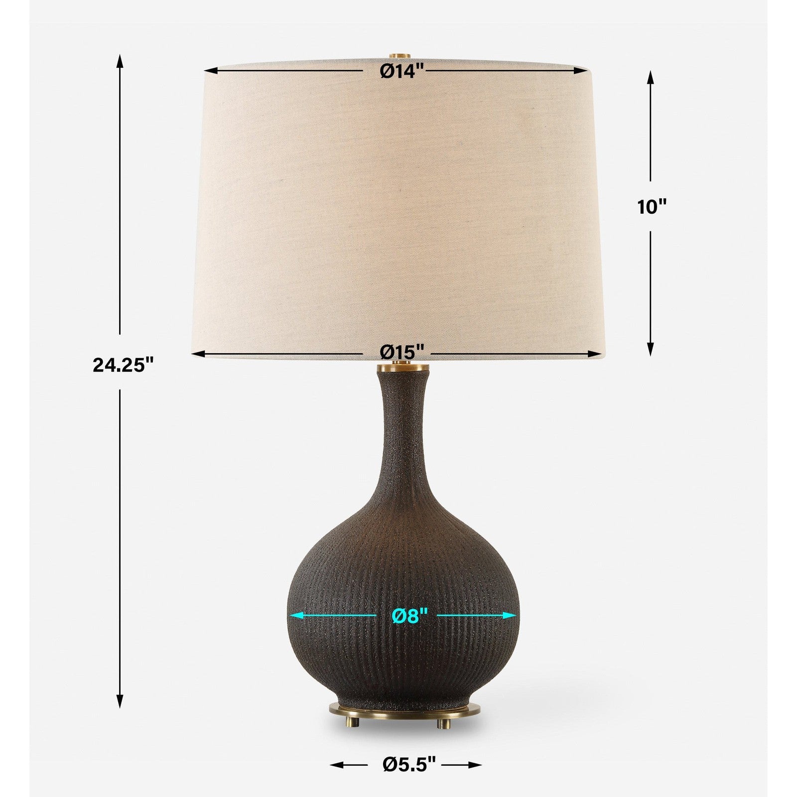 Uttermost Rimini Black Glaze Table Lamp