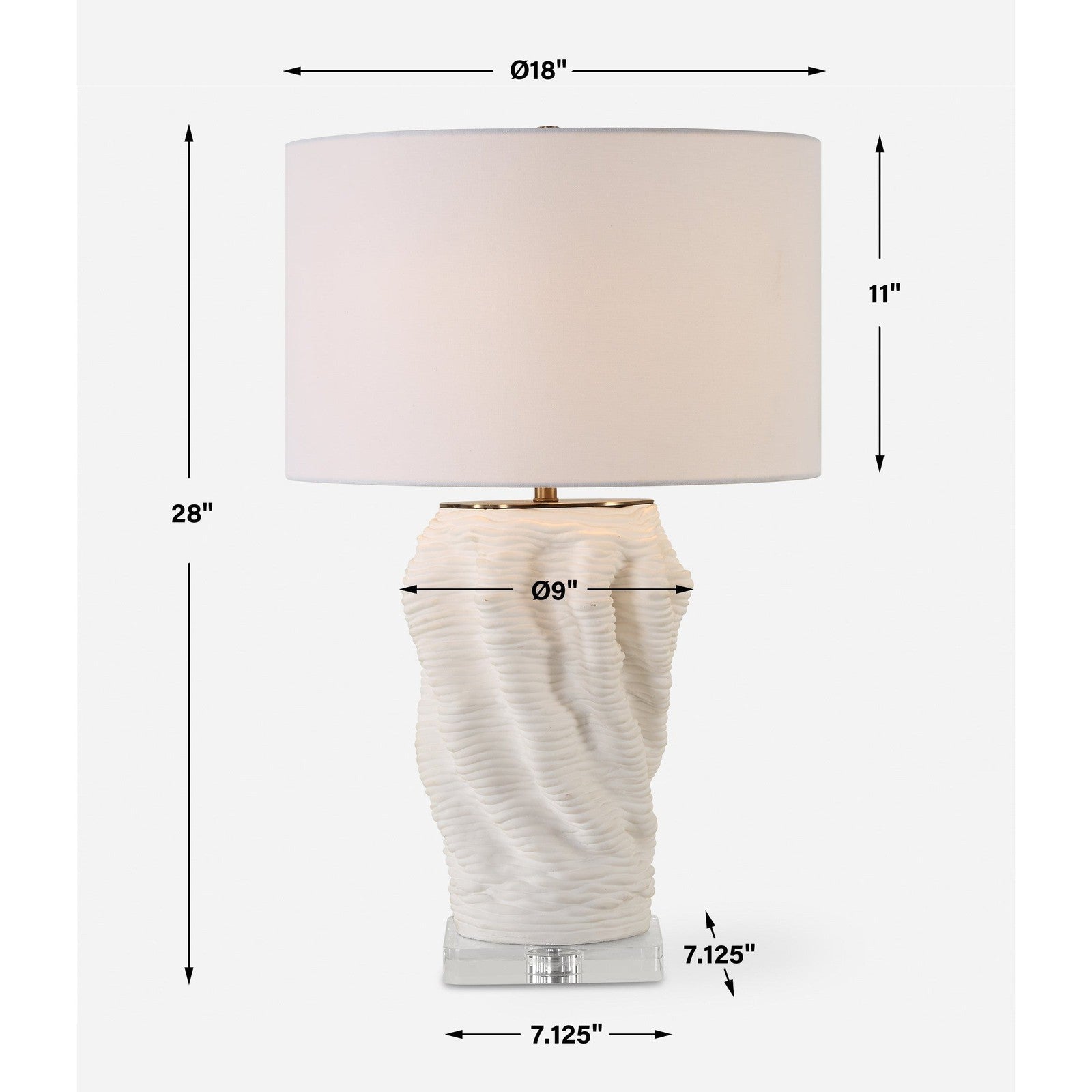 Uttermost Stratified White Table Lamp