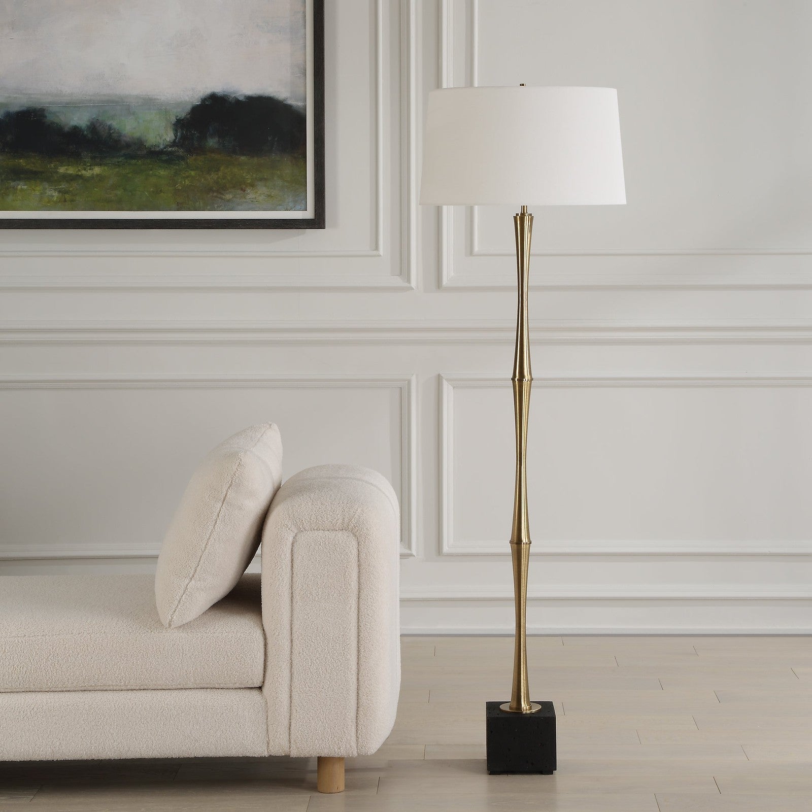 Uttermost Shino Antique Brass Floor Lamp