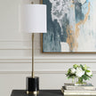 Modern Accents Round Black Marble Base Buffet Lamp