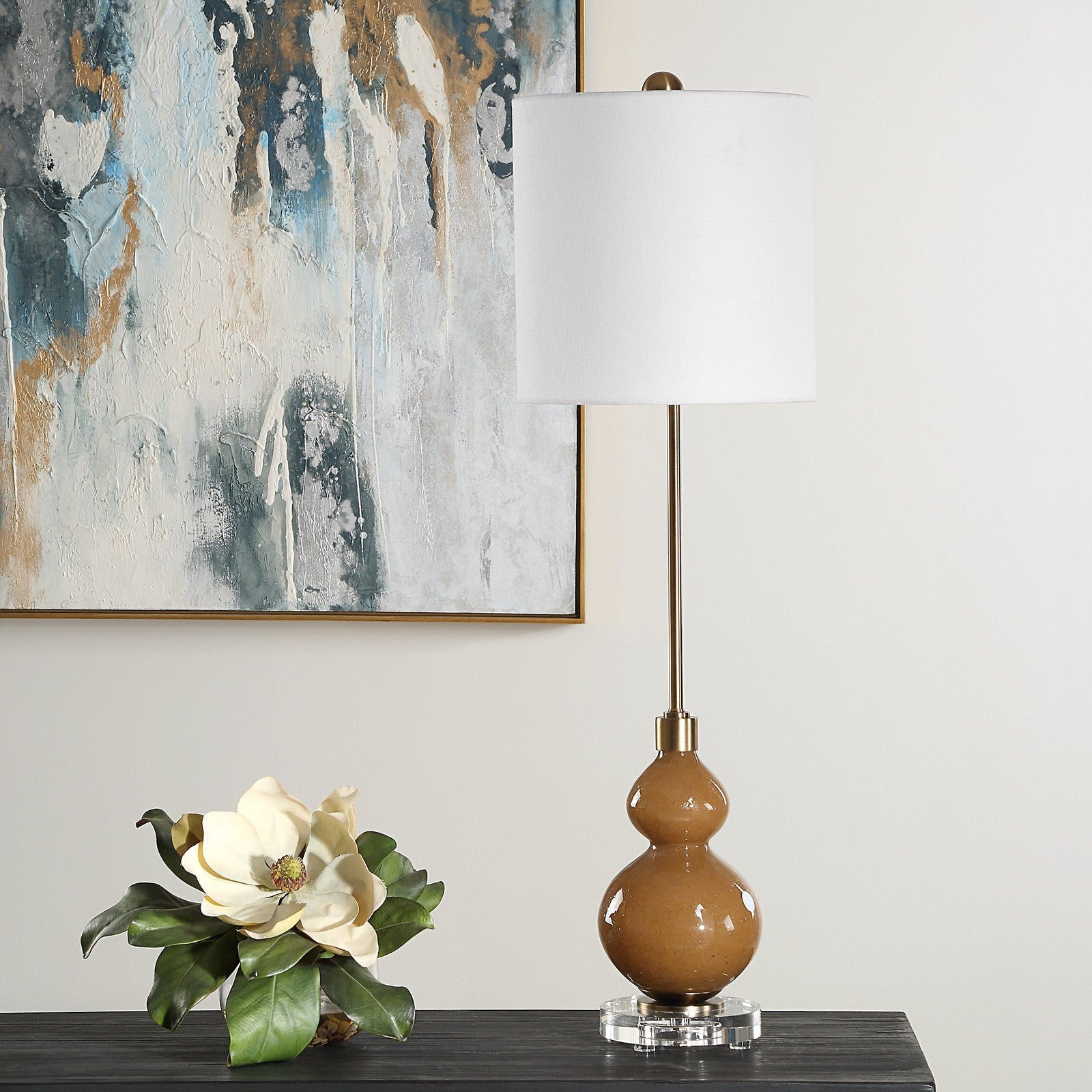 Uttermost Sienna Caramel Glass Buffet Lamp