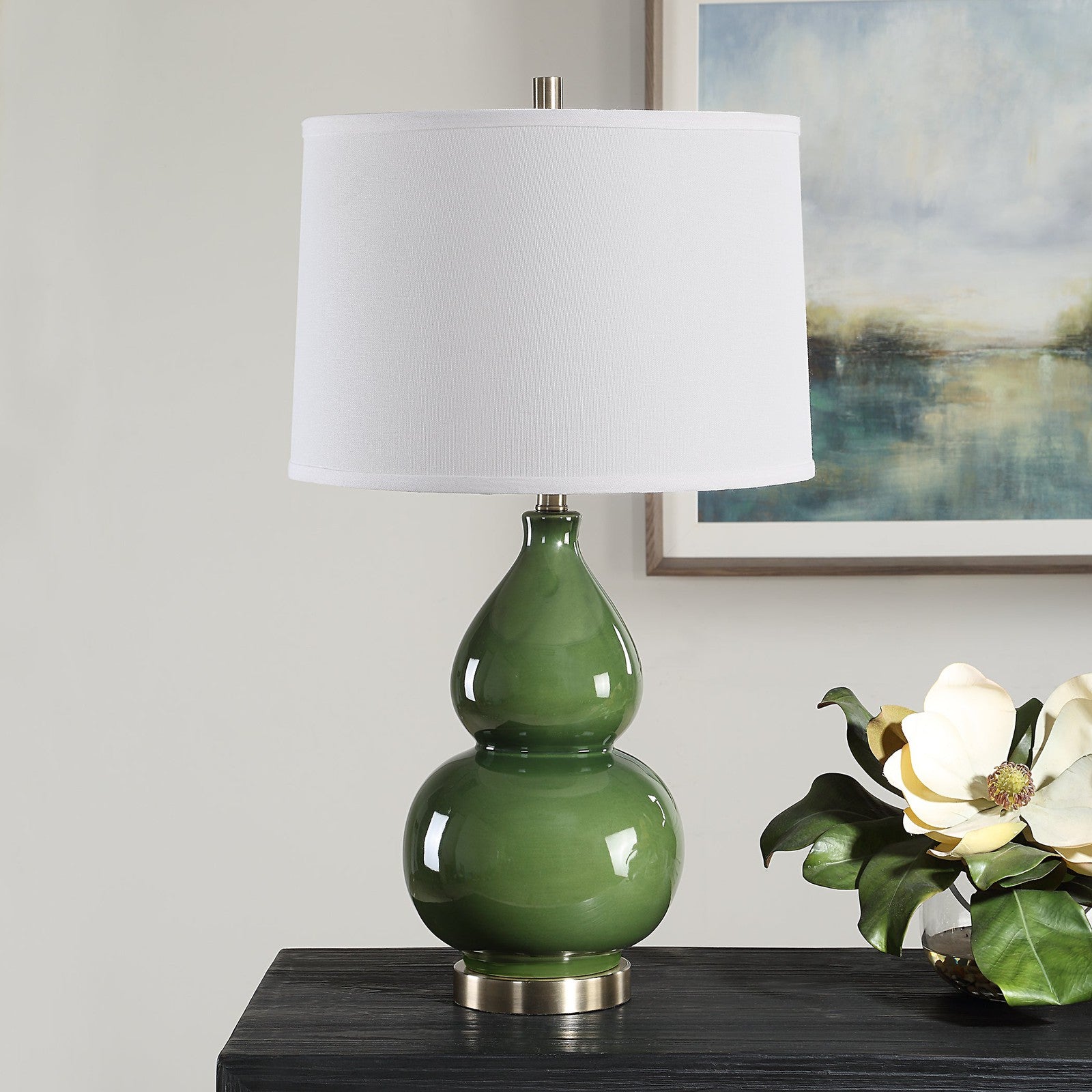 Modern Accents Gourd Shaped Ceramic Base Table Lamp