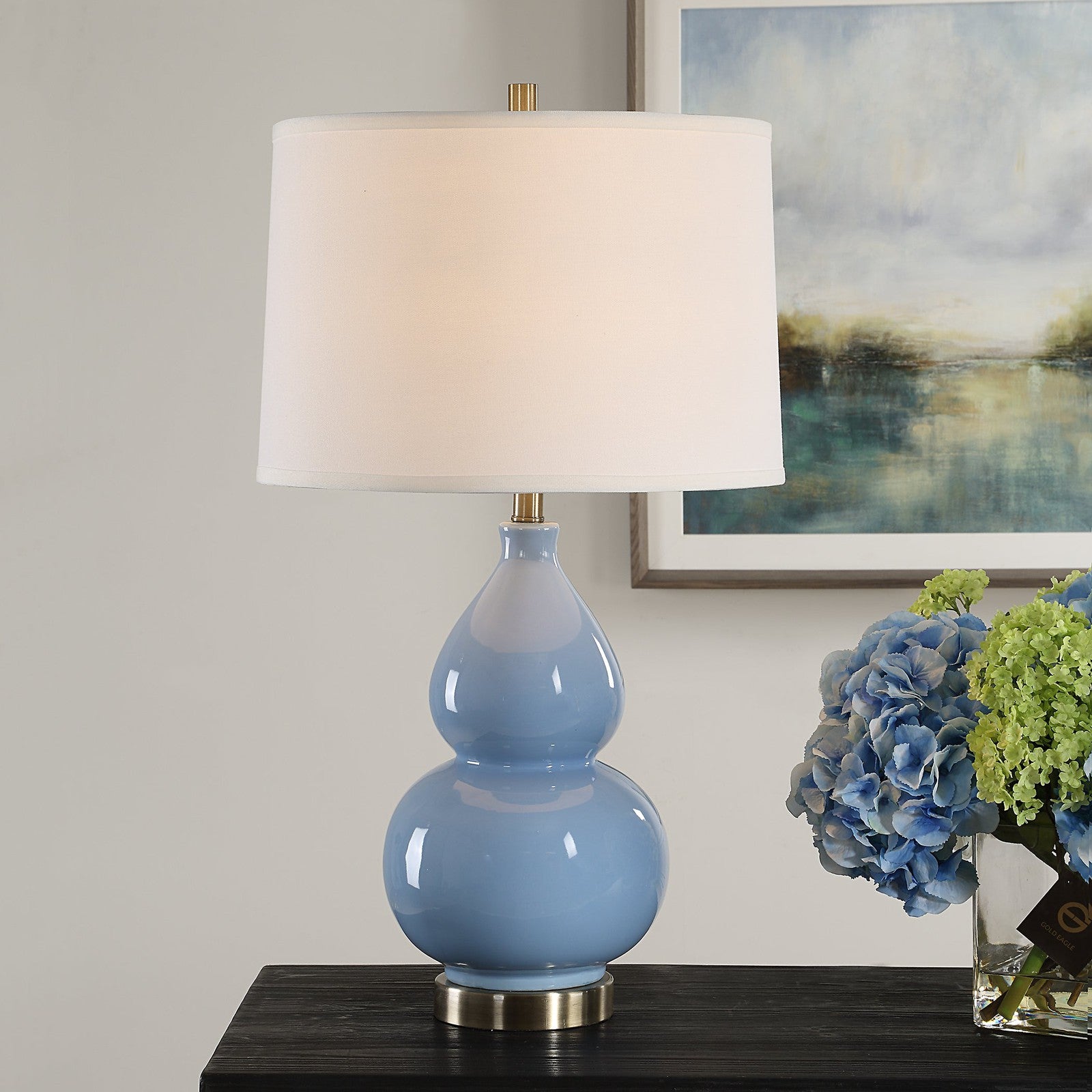 Modern Accents Gourd Shaped Ceramic Base Table Lamp
