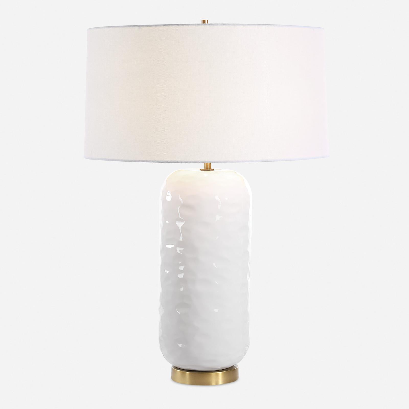Uttermost Io White Glaze Table Lamp