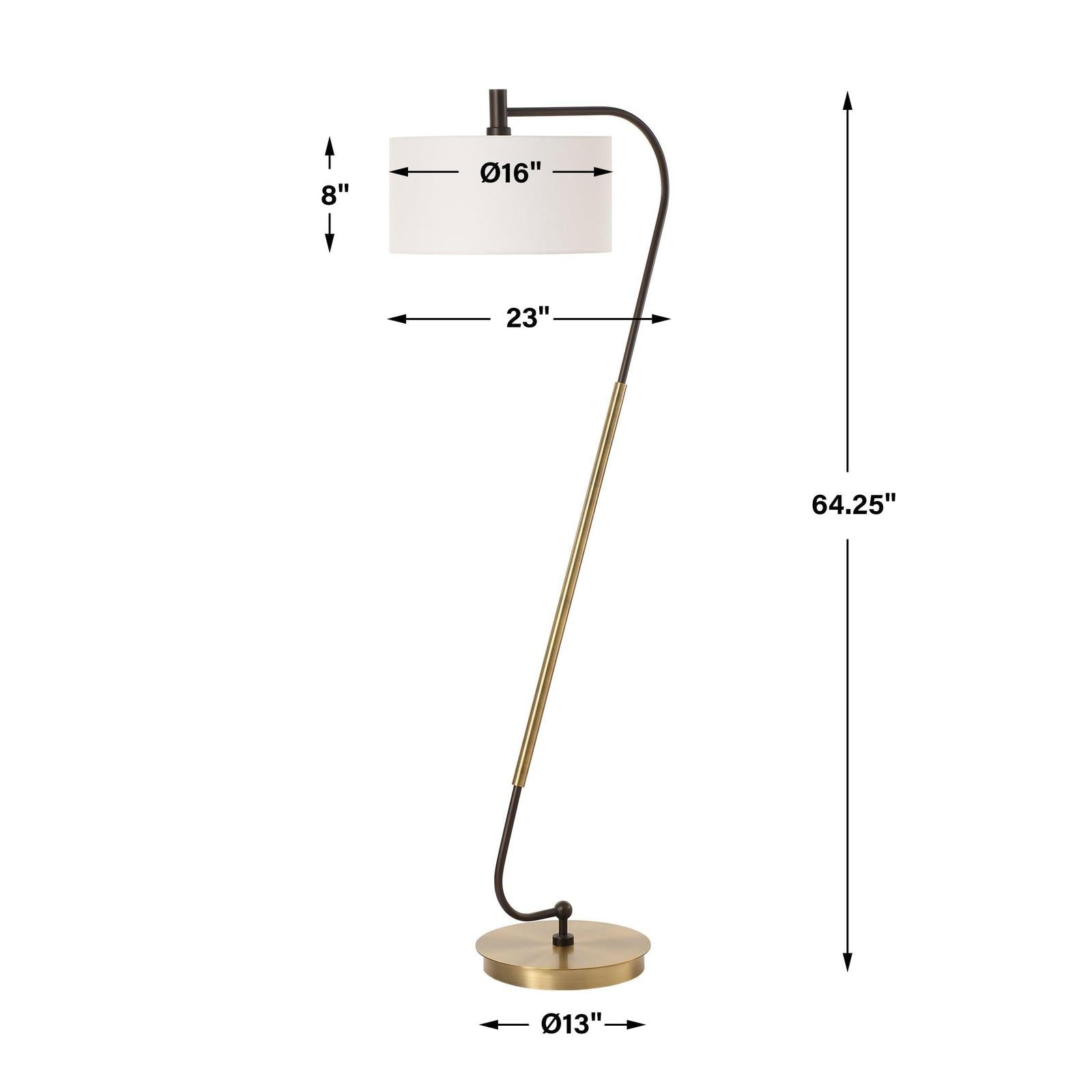 Uttermost Irwin Curved Brass Floor Lamp