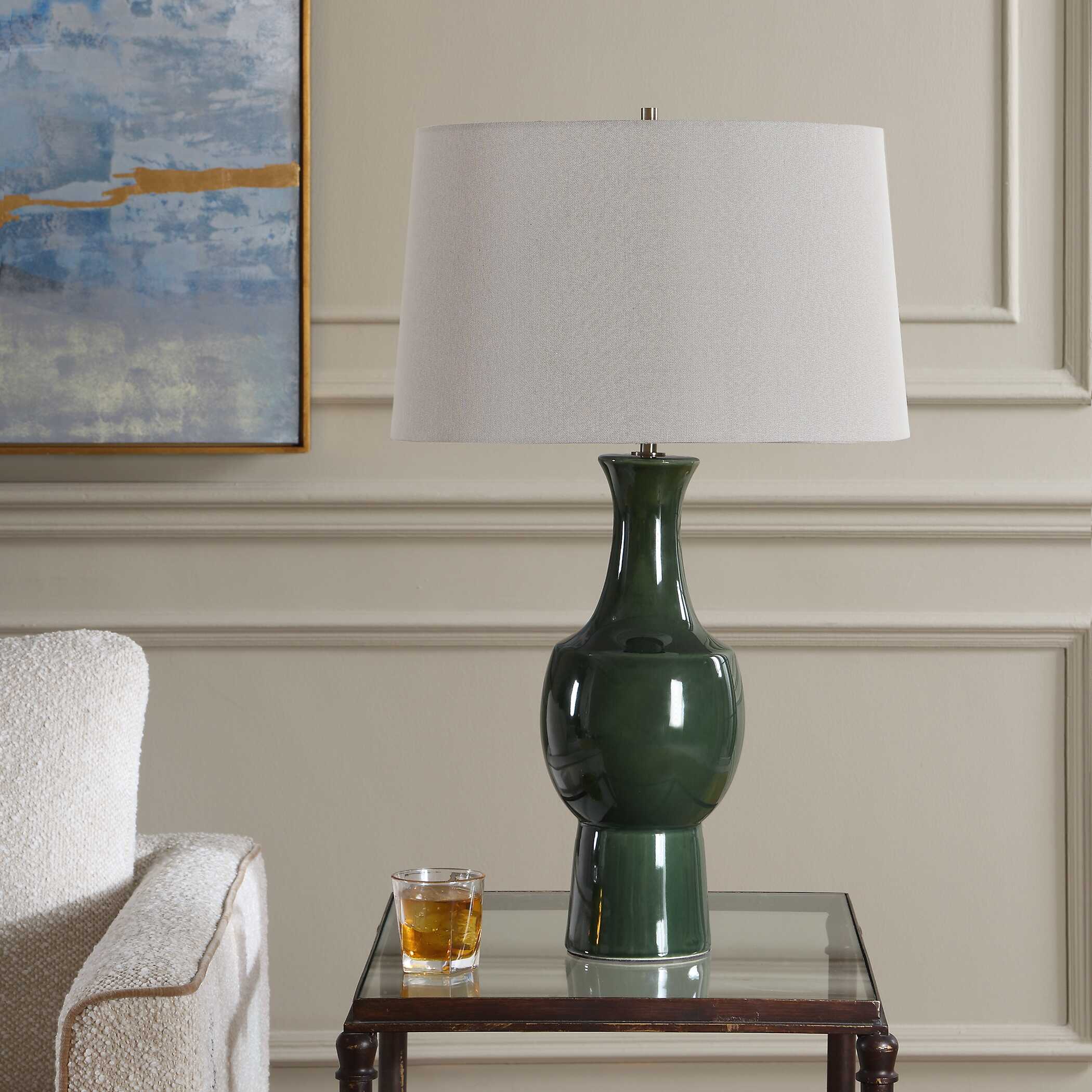 Uttermost Tennille Green Table Lamp