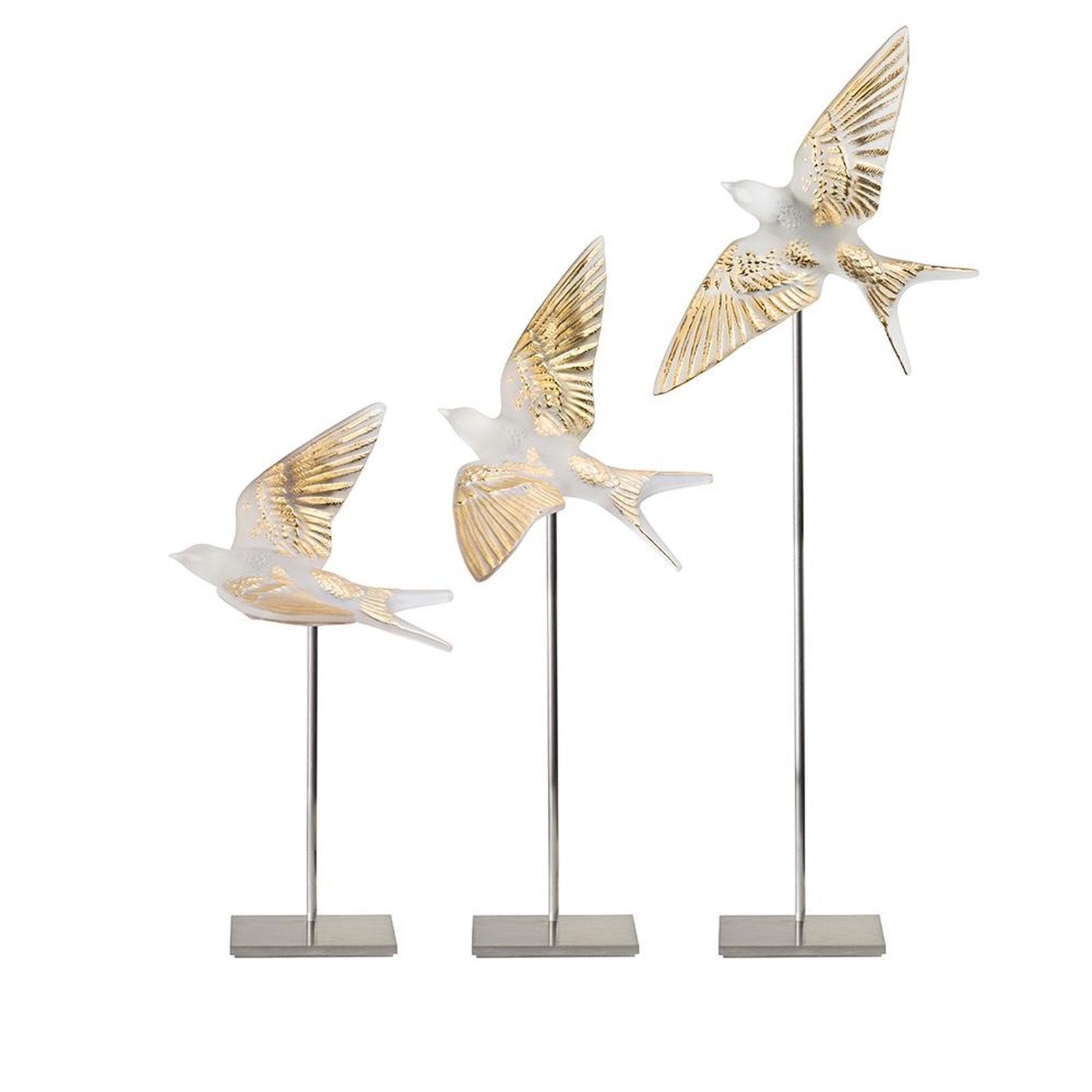 Lalique Swallow Wings Down Wall Sculpture