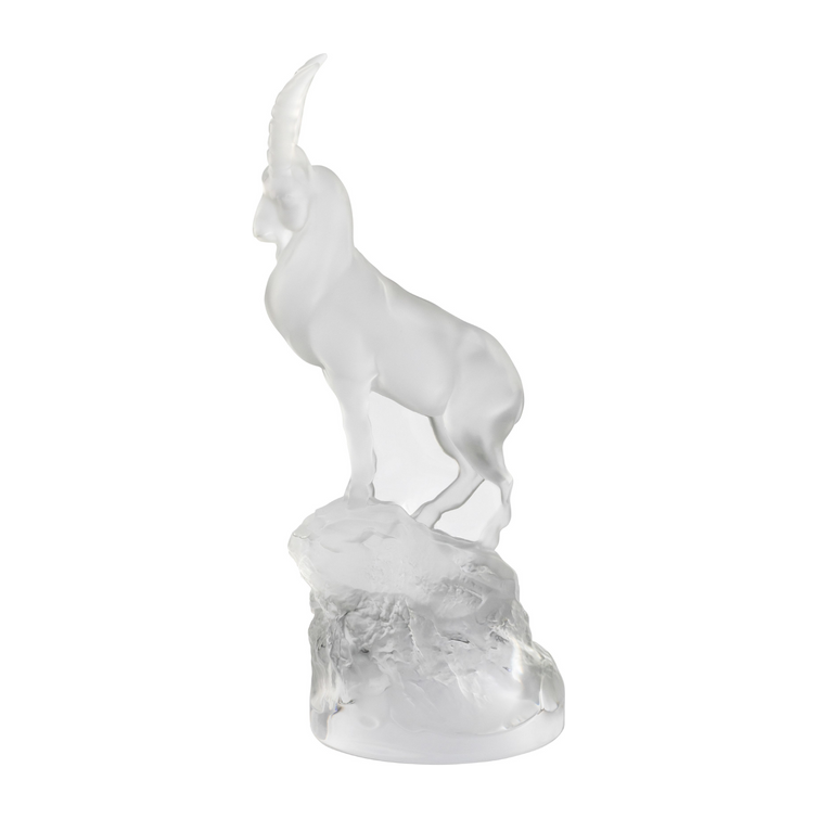 Lalique Clear Crystal Ibex Sculpture