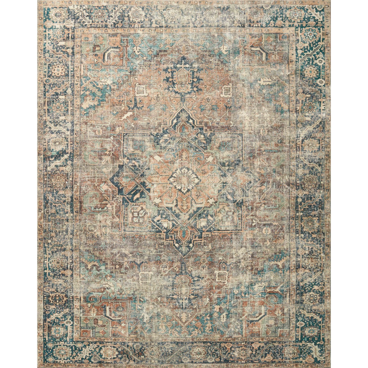 Loloi II Margot MAT-02 Terracotta / Lagoon Rug