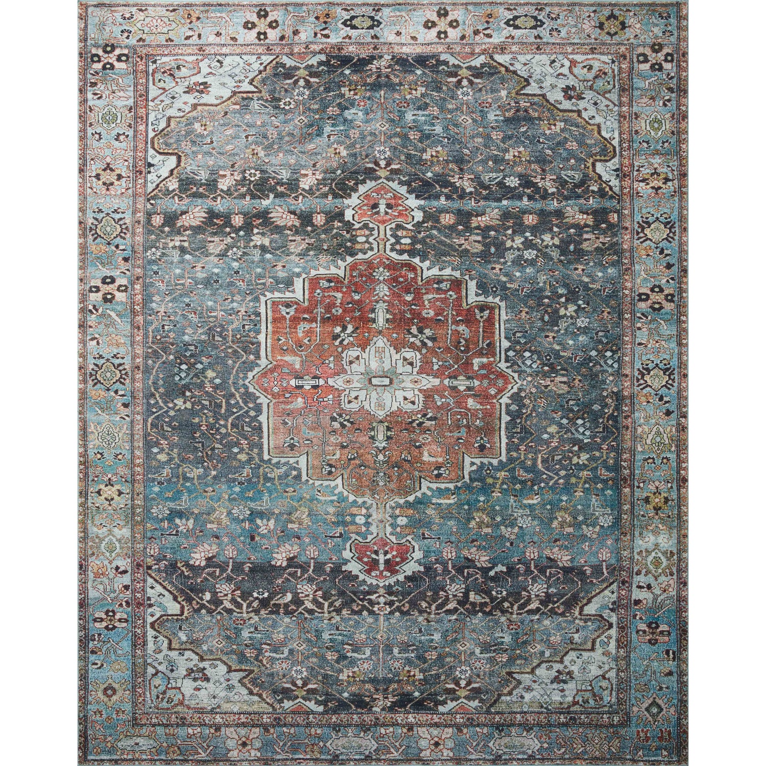 Loloi II Margot MAT-05 Ocean / Brick Rug