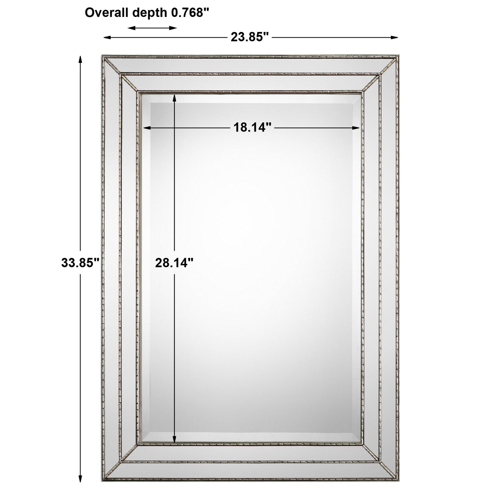 Modern Accents Grooved Inlay Mirror