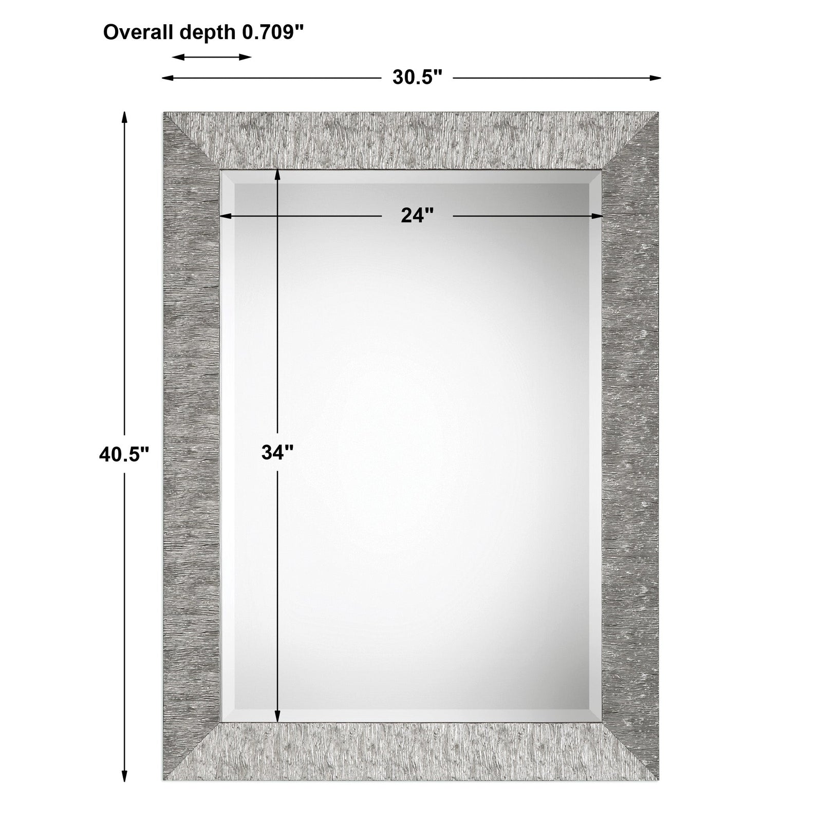 Modern Accents Textured Metallic Silver Mirror