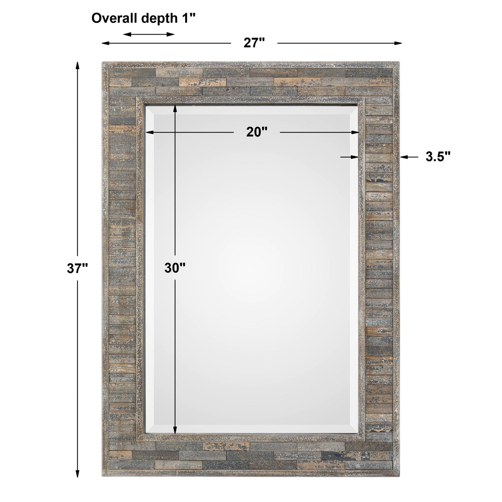 Modern Accents Aged Wood Frame Mirror