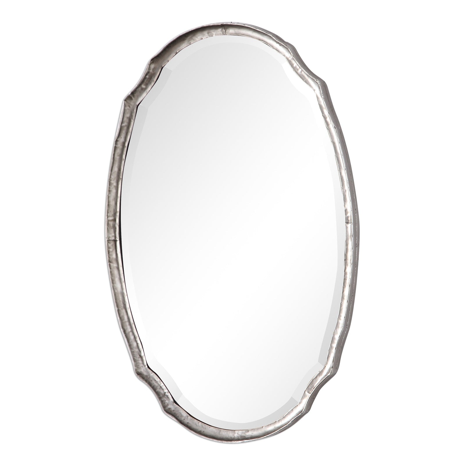 Modern Accents Oval Hammered Metal Mirror