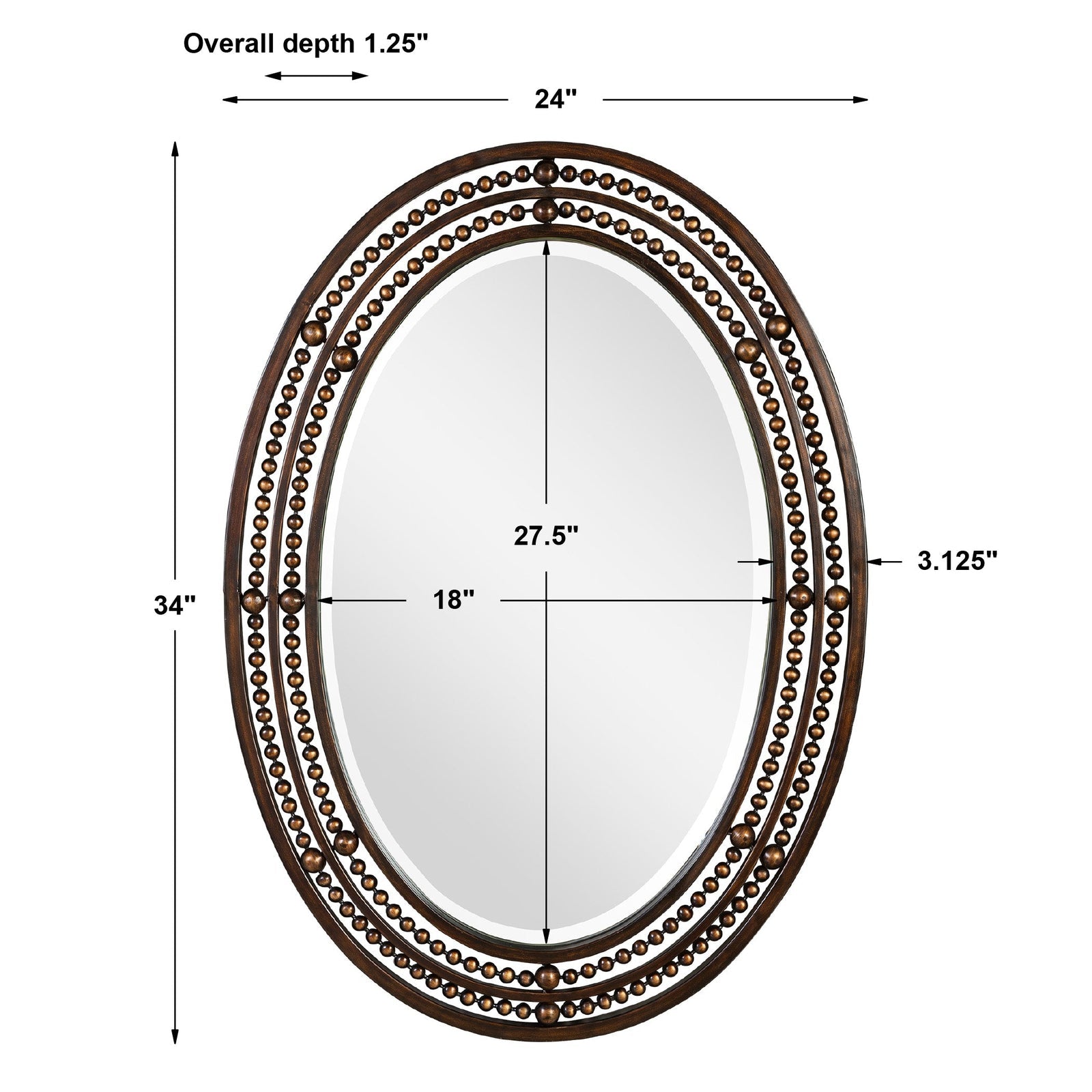 Modern Accents Hand Forged Beaded Mirror