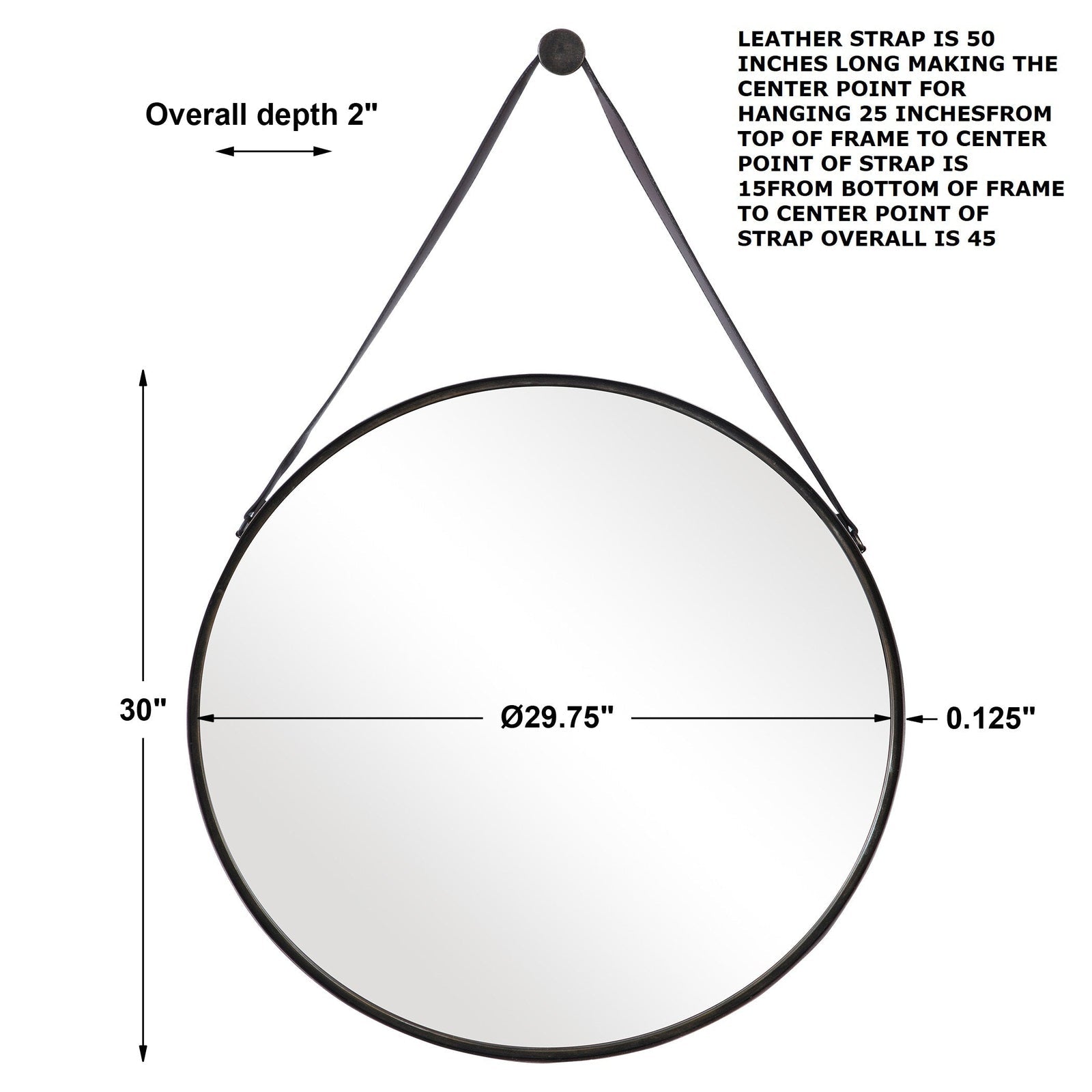 Modern Accents Round Hanging Mirror