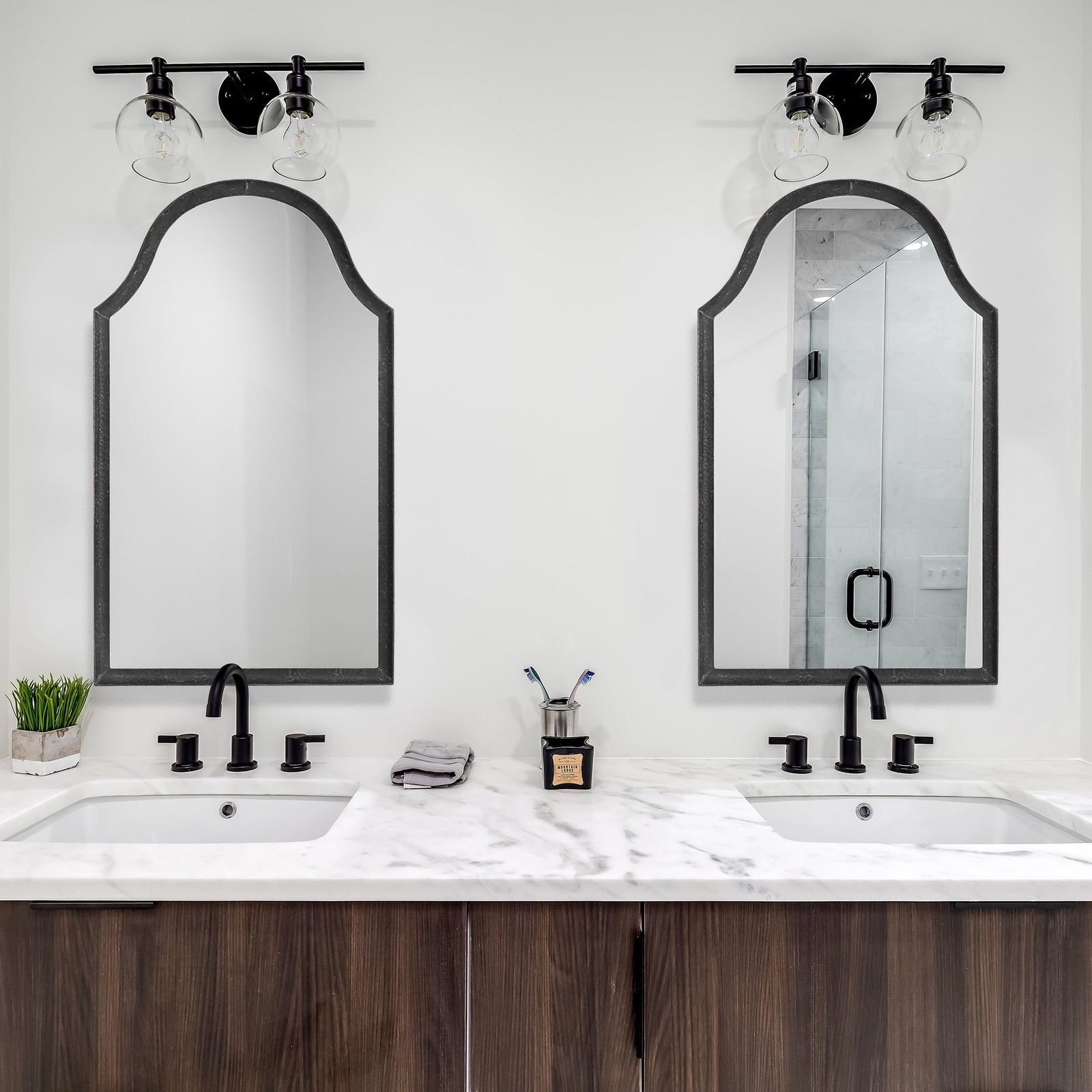Modern Accents Hammered Metal Arched Mirror