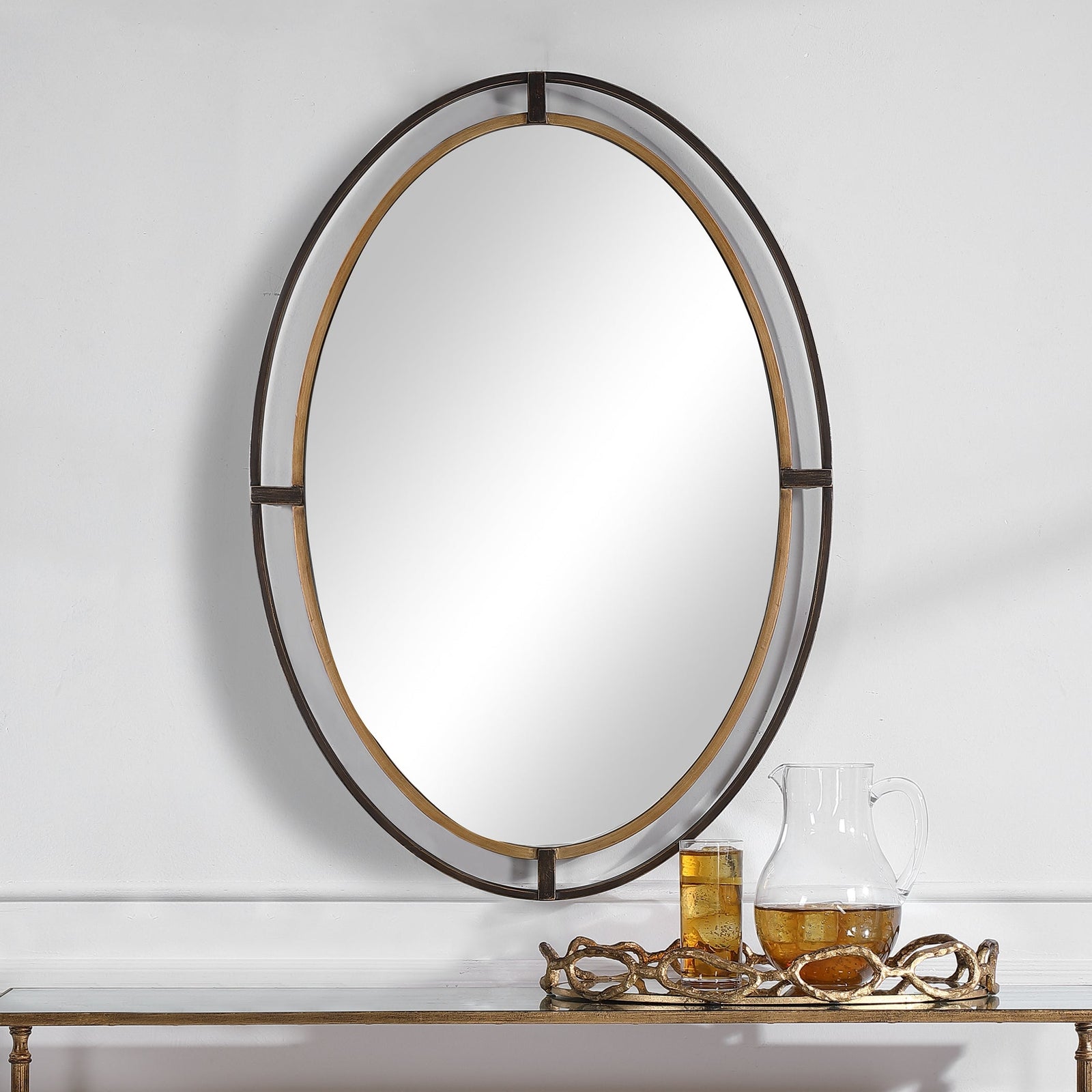 Modern Accents Oval Double Frame Mirror