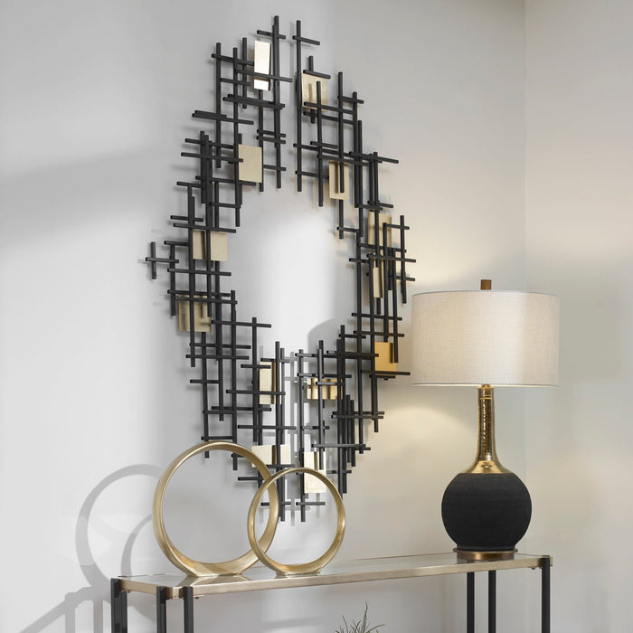 Uttermost Reflection Metal Grid Wall Decor - Set of 2