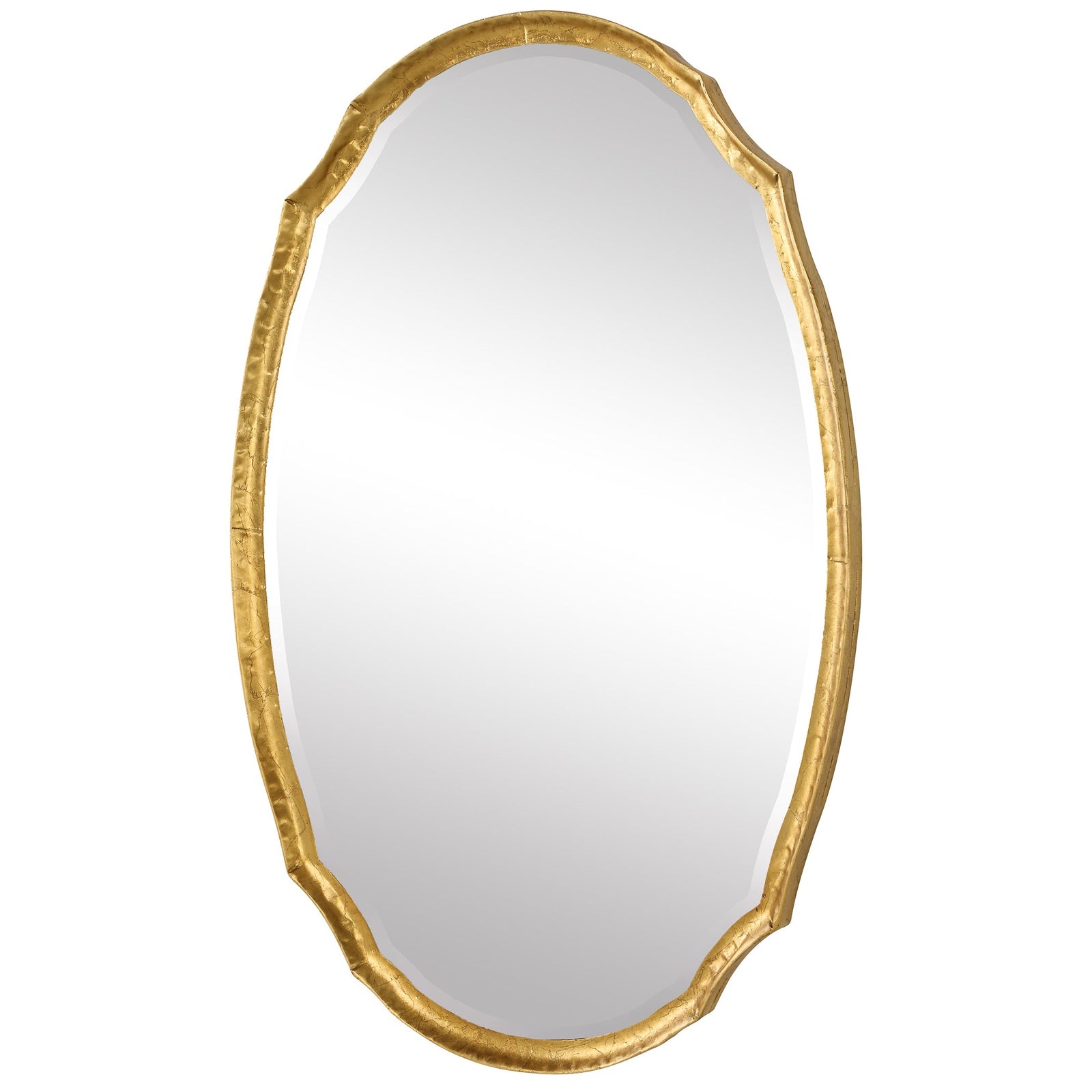 Modern Accents Oval Hammered Metal Mirror