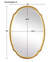 Modern Accents Oval Hammered Metal Mirror