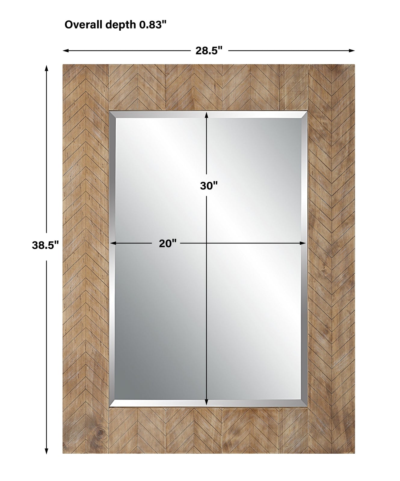 Modern Accents Wood Chevron Frame Mirror