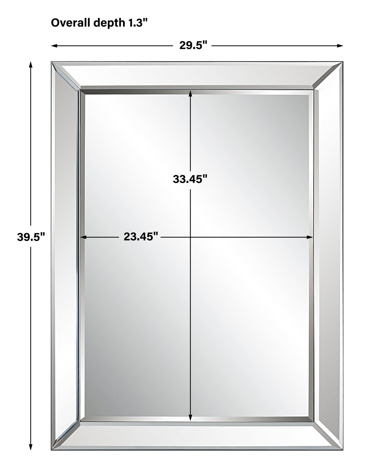 Modern Accents Elegant Frameless Beveled Mirror