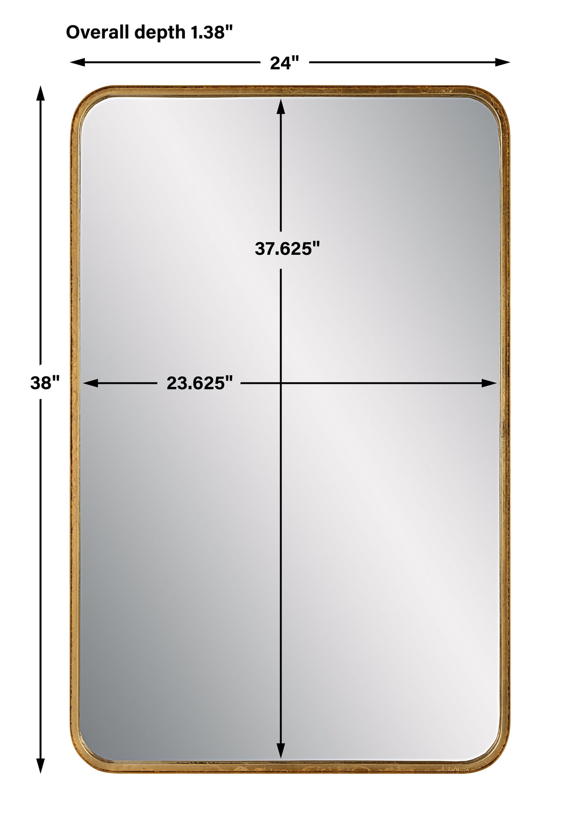 Modern Accents Metal Rounded Corners Mirror