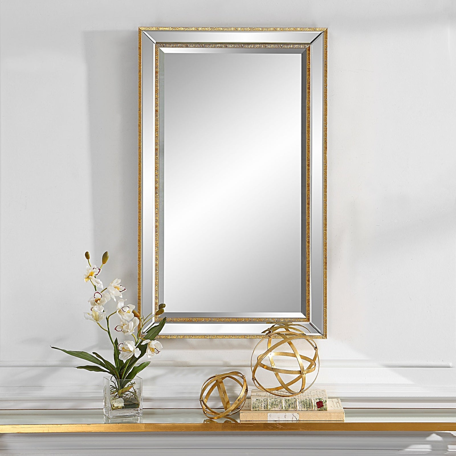Modern Accents Rectangular Beveled Mirror