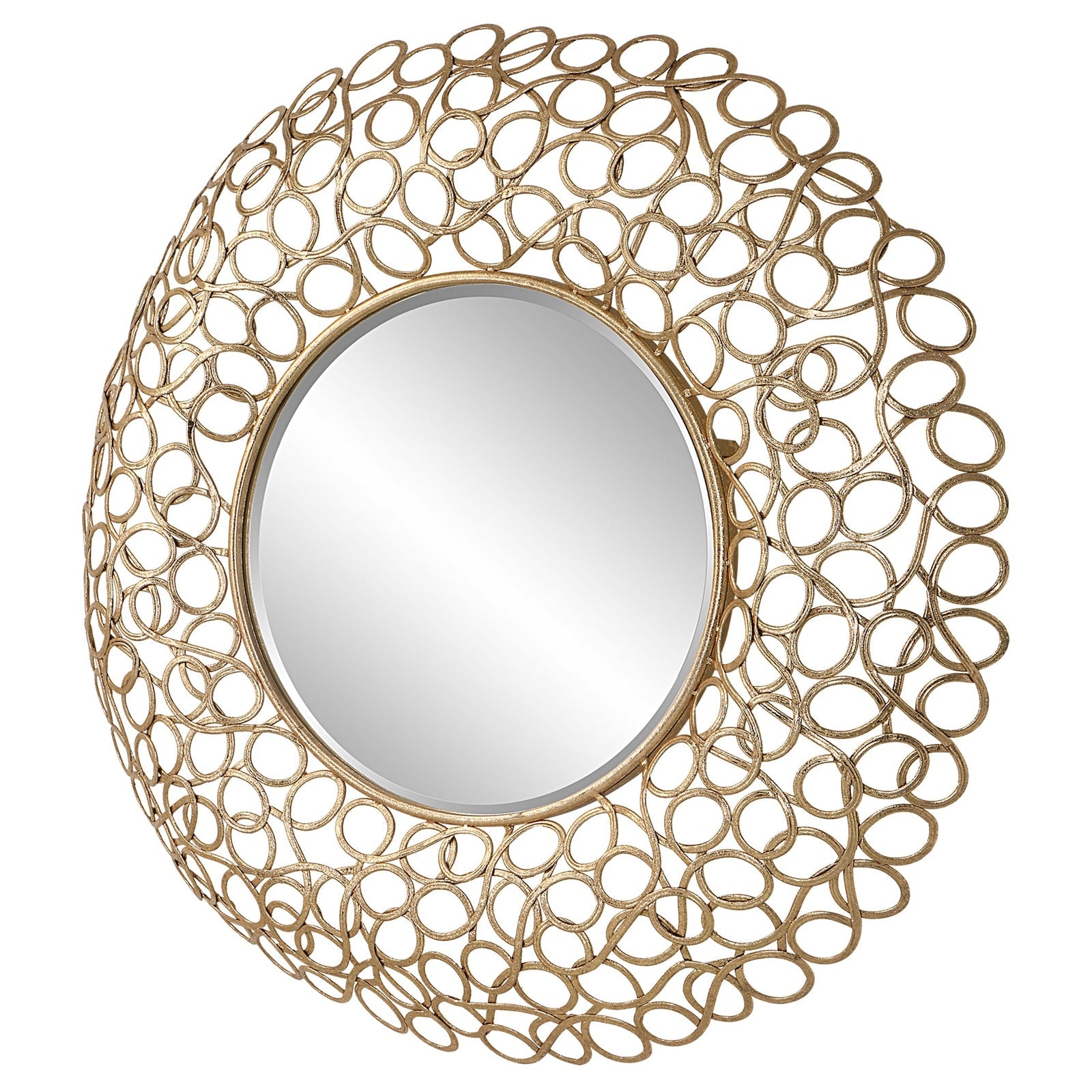 Uttermost Swirl Round Gold Mirror Clearance