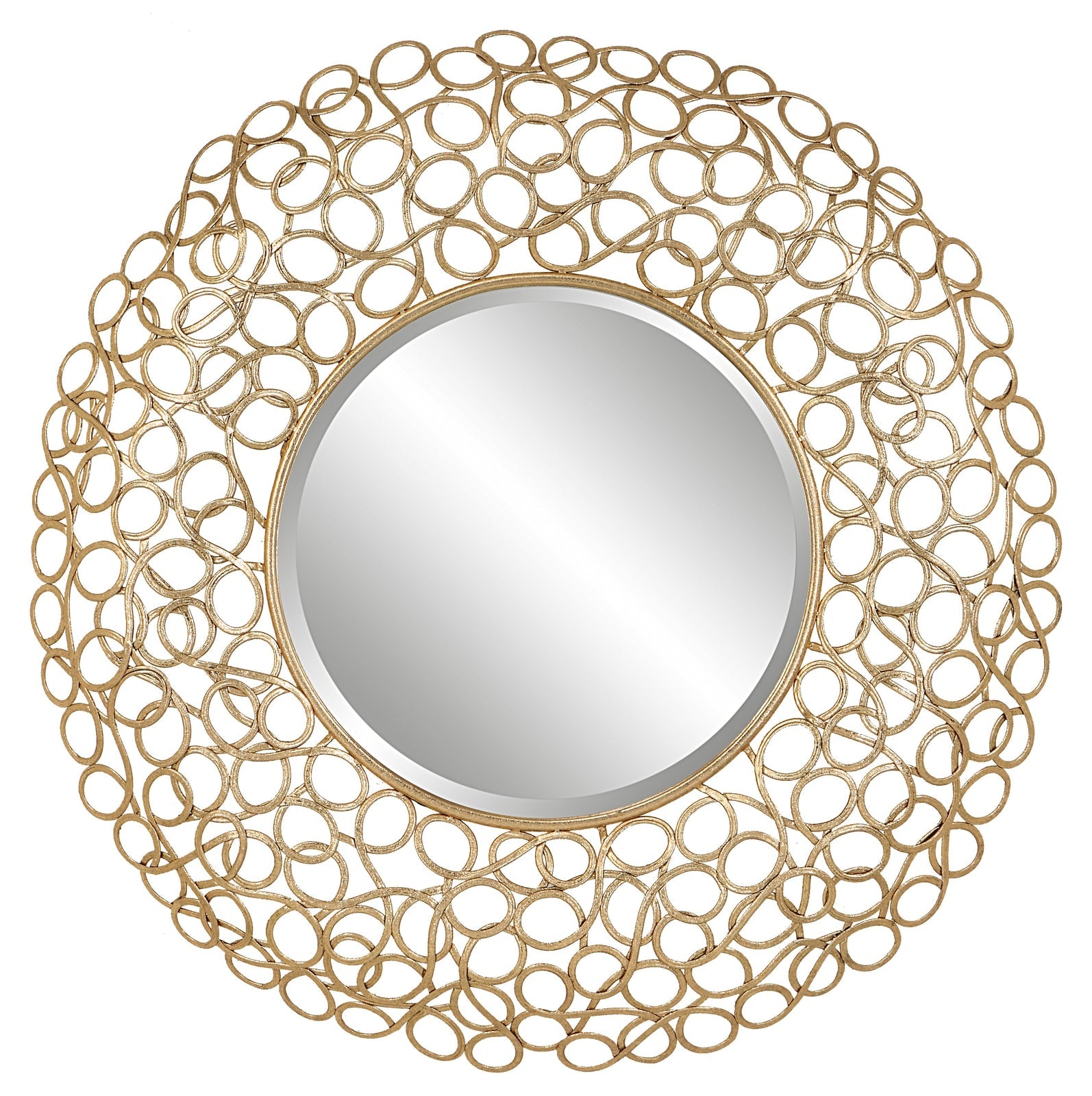 Uttermost Swirl Round Gold Mirror Clearance