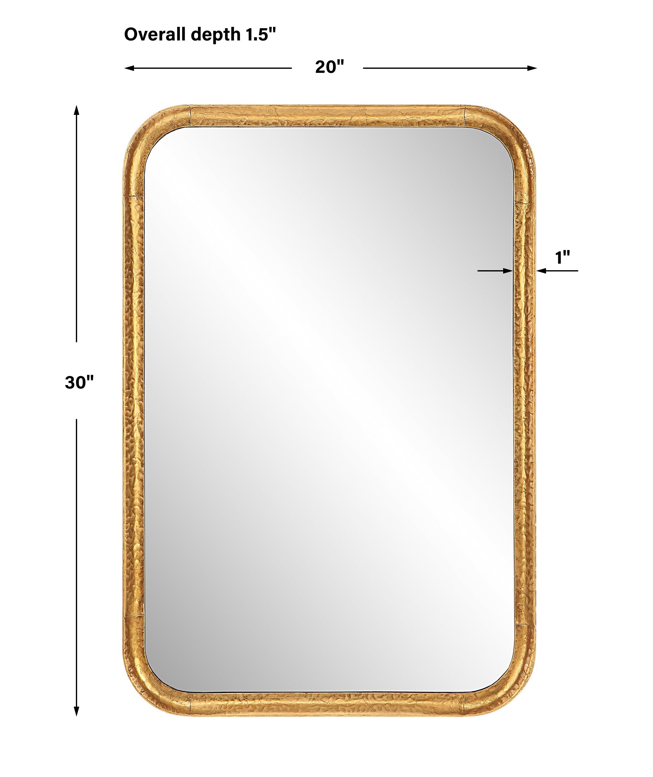 Modern Accents Rectangular Hammered Metal Mirror