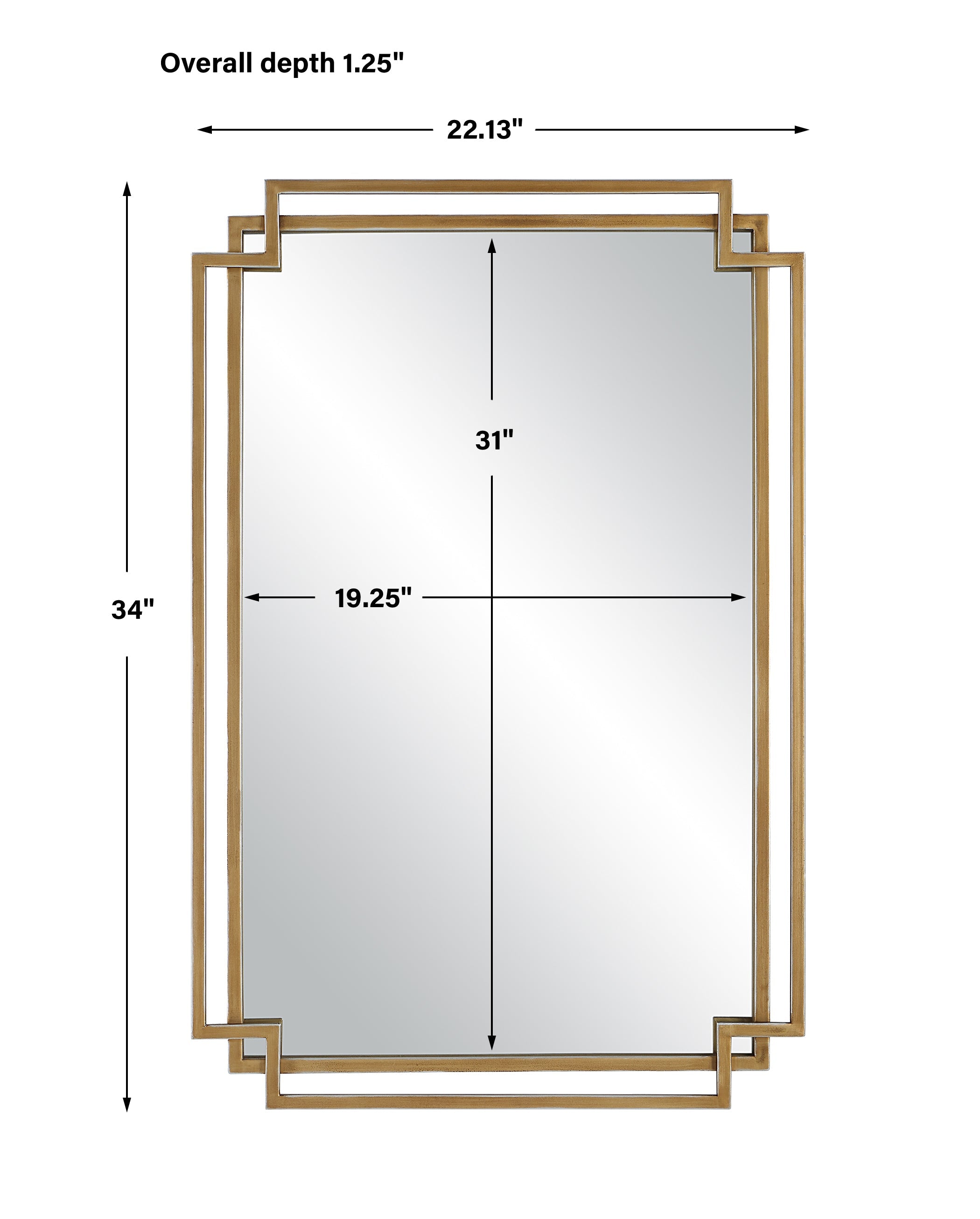 Modern Accents Overlapping Metal Frame Mirror
