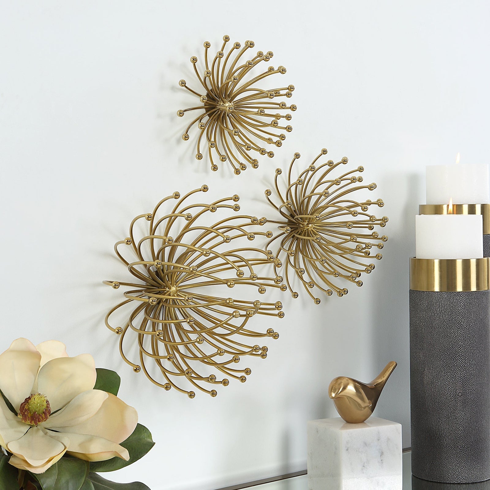 Uttermost Aga Gold Metal Wall Decor - Set of 3
