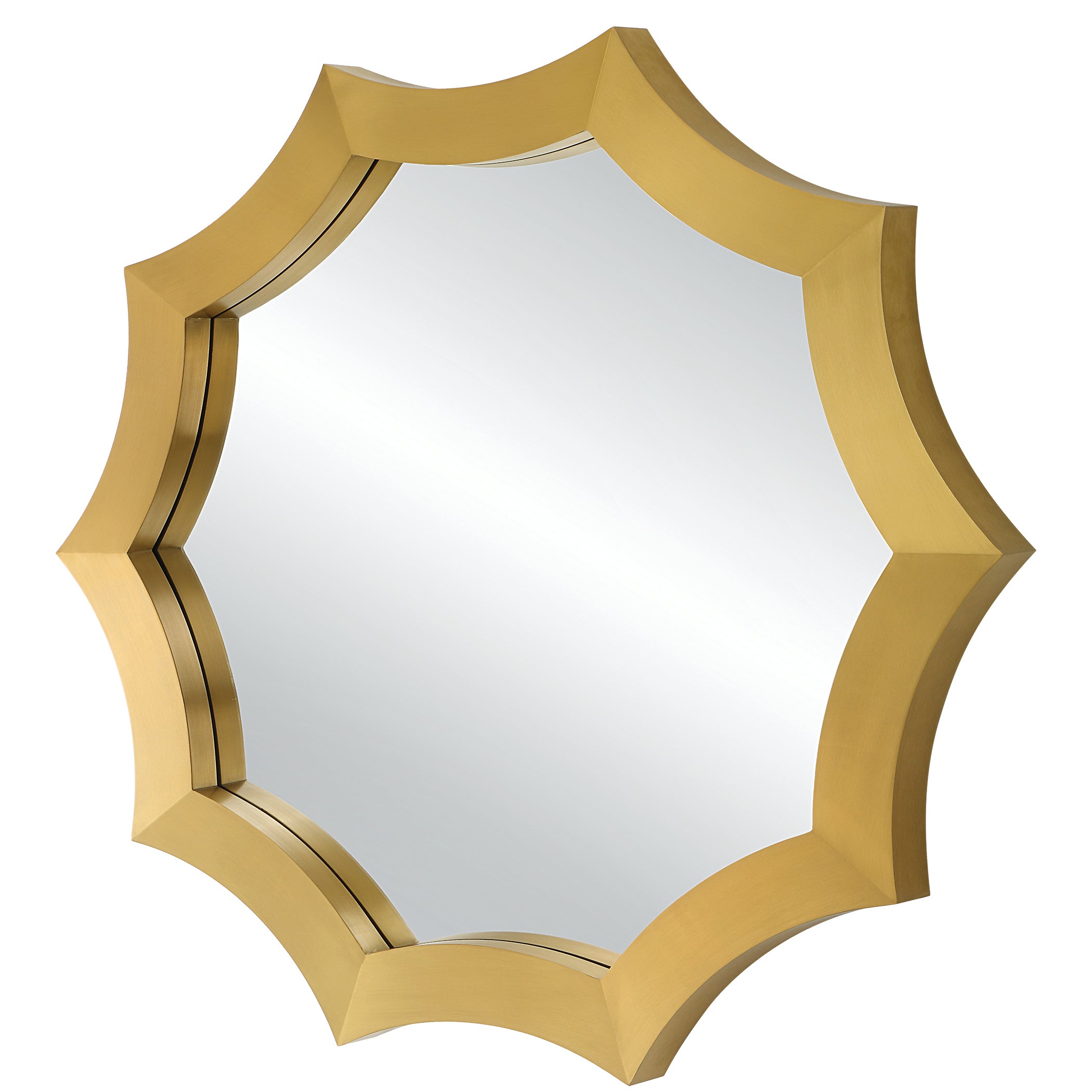 Uttermost Flare Brushed Brass Round Mirror Clearance