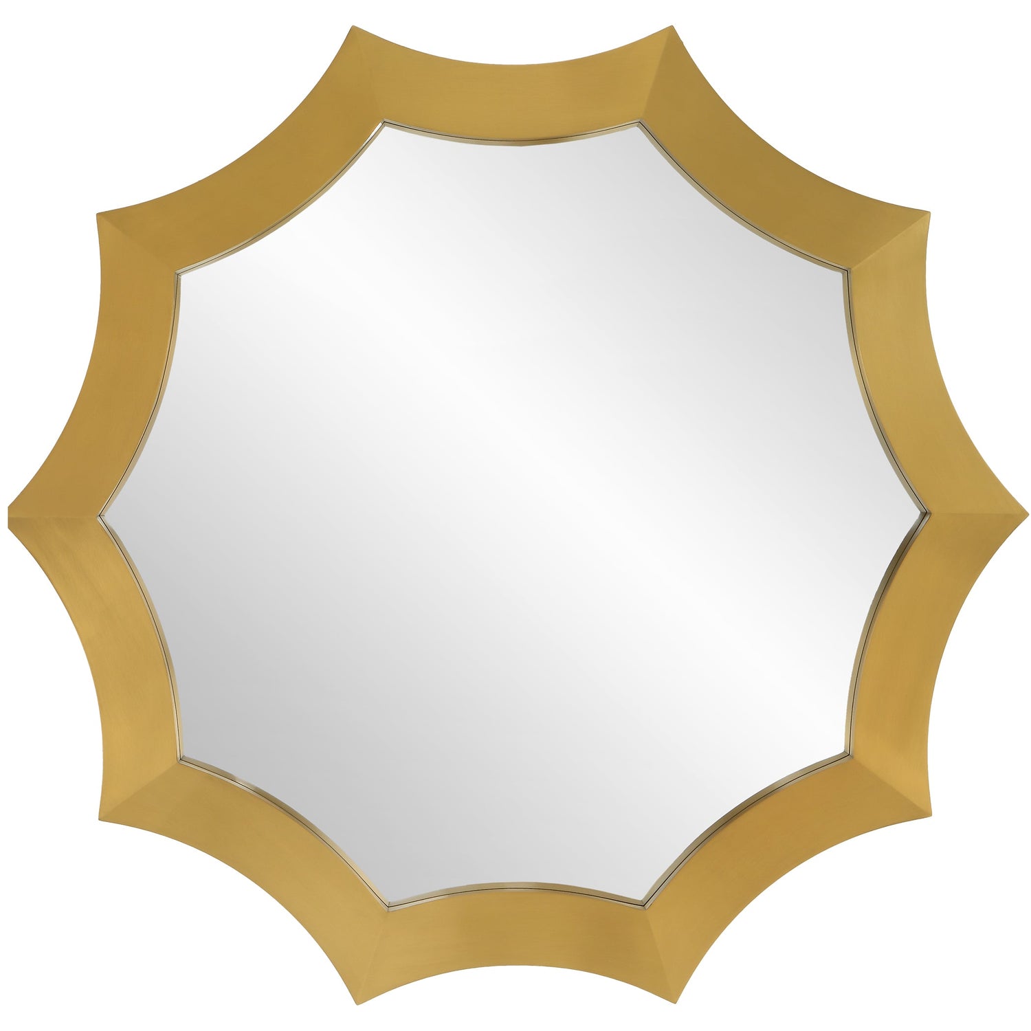 Uttermost Flare Brushed Brass Round Mirror Clearance