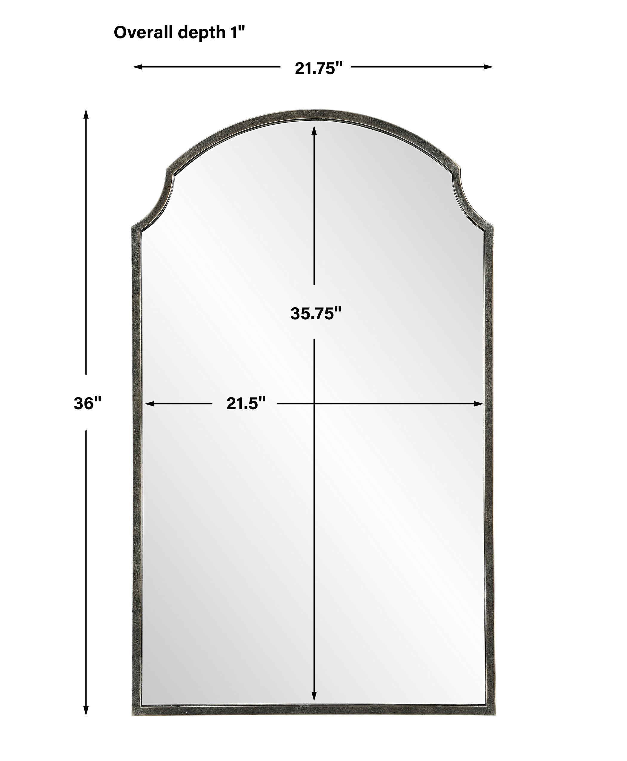 Modern Accents Scalloped Corners Metal Frame Mirror