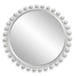 Uttermost Cyra Wood Round Mirror, Aged Ivory