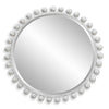 Uttermost Cyra Wood Round Mirror, Aged Ivory