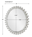 Uttermost Cyra Wood Round Mirror, Aged Ivory