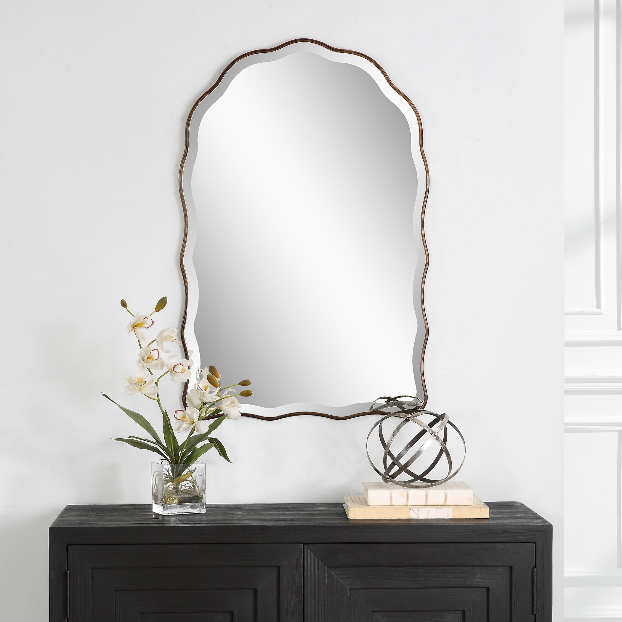 Modern Accents Scalloped Edges Mirror