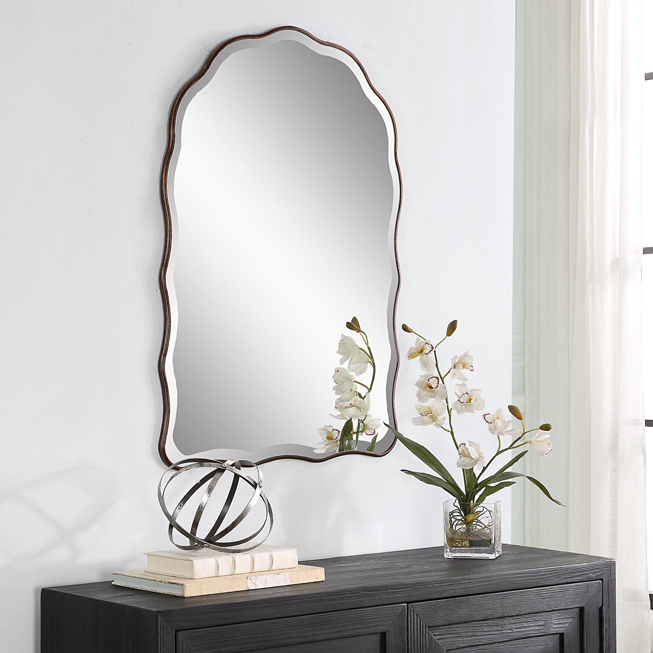 Modern Accents Scalloped Edges Mirror
