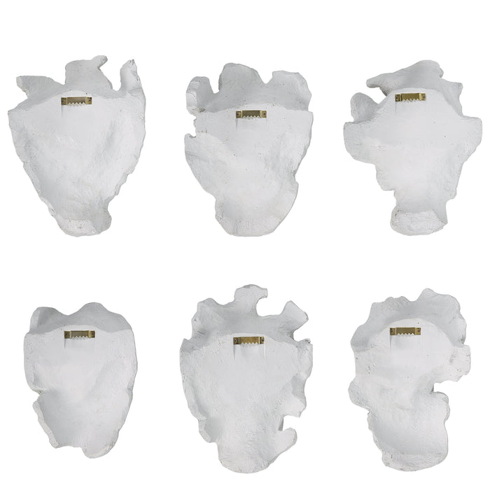 Uttermost Self-Portrait White Mask Wall Décor - Set of 6