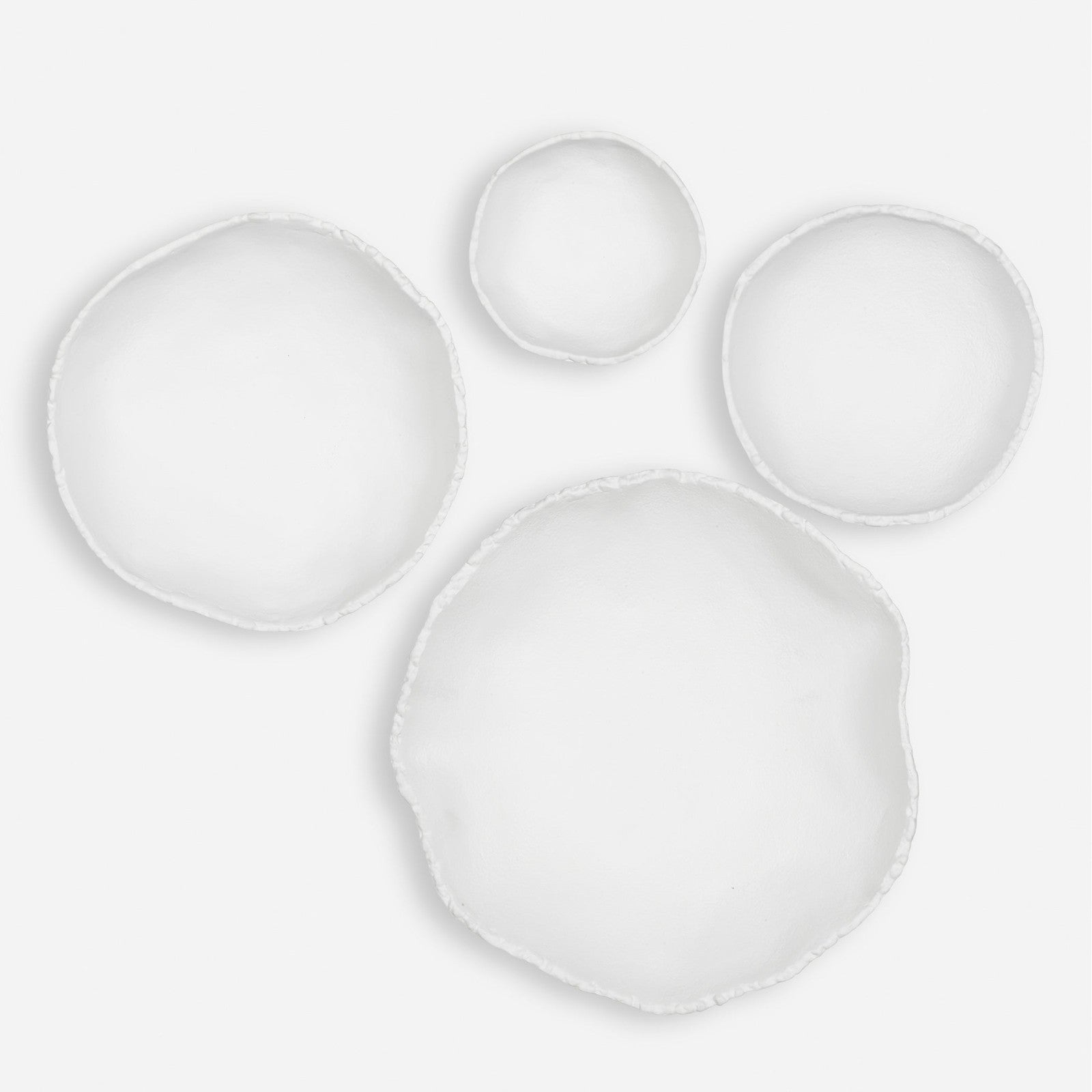 Uttermost Lucky Coins White Metal Wall Bowls - Set of 4
